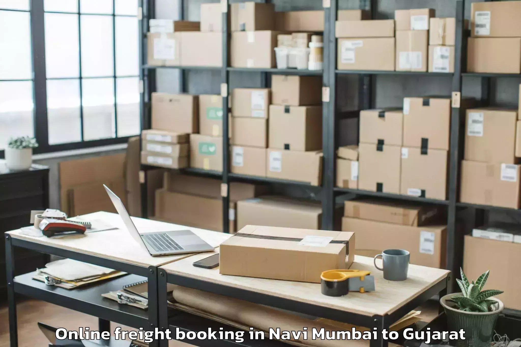 Efficient Navi Mumbai to Khedbrahma Online Freight Booking